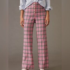 Maeve wide leg plaid pants
